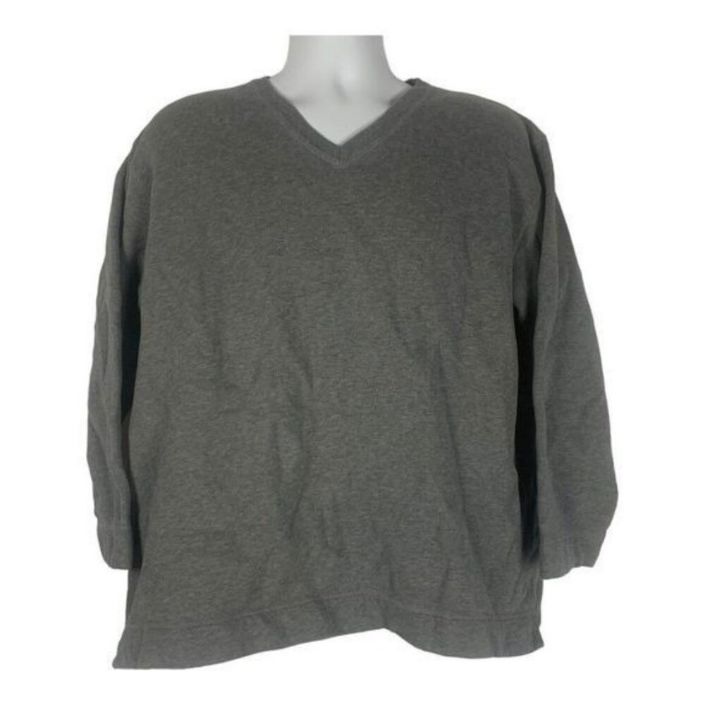 Geoffrey Beene Sport Mens Grey V-Neck Sweatshirt Size L  Casual Wear